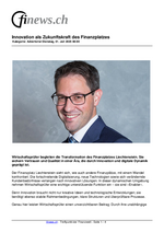 Innovation als Zukunftskraft des Finanzplatzes